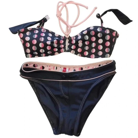 Gossip 2 Piece Black & Pink Bikini Size Small - Picture 5 of 8